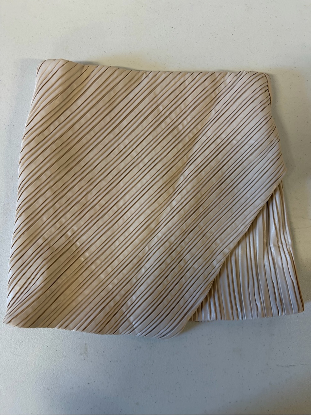 Lulus Pleated Faux Leather Midi Skirt Beige XS NWT